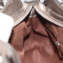 Salvatore Ferragamo Gancini Hand Bag Leather Silver Auth 156816-21