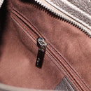 Salvatore Ferragamo Gancini Hand Bag Leather Silver Auth 156816-22