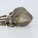 Salvatore Ferragamo Gancini Hand Bag Leather Silver Auth 156816-5