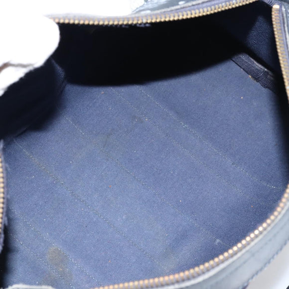 GUCCI GG Supreme Sherry Line Boston Bag PVC Navy Gold Auth 156820