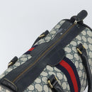 GUCCI GG Supreme Sherry Line Boston Bag PVC Navy Gold Auth 156820-6