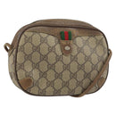 GUCCI GG Supreme Web Sherry Line Bag PVC Beige Gold 89 02 066 Auth 156823-1