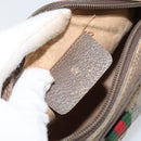 GUCCI GG Supreme Web Sherry Line Bag PVC Beige Gold 89 02 066 Auth 156823-16