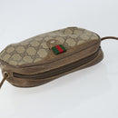 GUCCI GG Supreme Web Sherry Line Bag PVC Beige Gold 89 02 066 Auth 156823-6