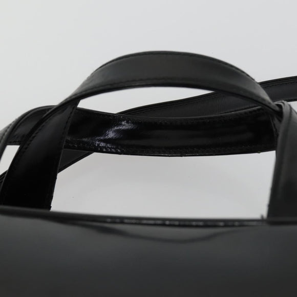 GUCCI Soho Hand Bag Enamel 2way Black Silver 000 1274 0505 Auth 156826