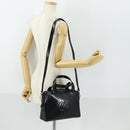 GUCCI Soho Hand Bag Enamel 2way Black Silver 000 1274 0505 Auth 156826-25