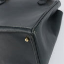 GUCCI Bamboo Hand Bag Leather Gold Navy 000 1364 0316 Auth 156828-12