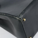 GUCCI Bamboo Hand Bag Leather Gold Navy 000 1364 0316 Auth 156828-13