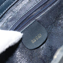 GUCCI Bamboo Hand Bag Leather Gold Navy 000 1364 0316 Auth 156828-14