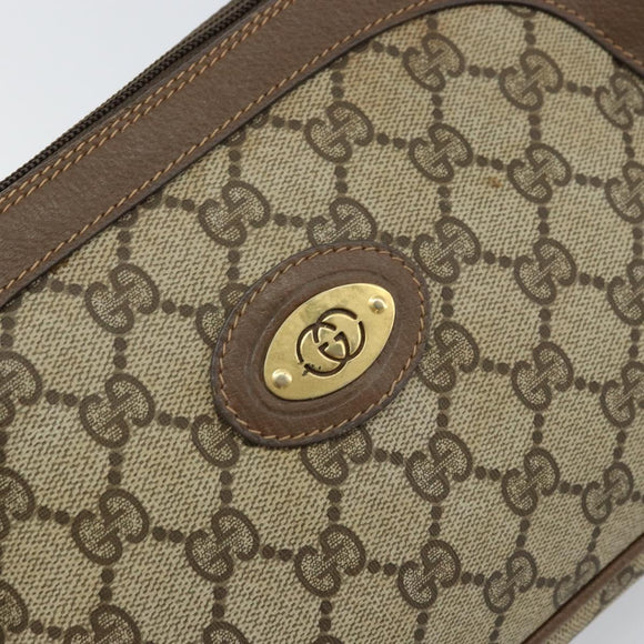 GUCCI GG Supreme Web Sherry Line Bag PVC Beige Gold 001 37 0443 Auth 156829