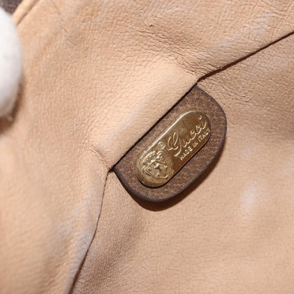 GUCCI GG Supreme Web Sherry Line Bag PVC Beige Gold 001 37 0443 Auth 156829