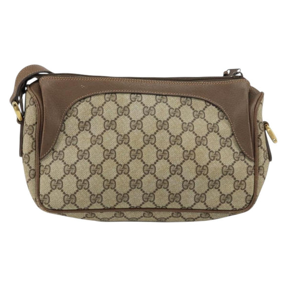 GUCCI GG Supreme Web Sherry Line Bag PVC Beige Gold 001 37 0443 Auth 156829