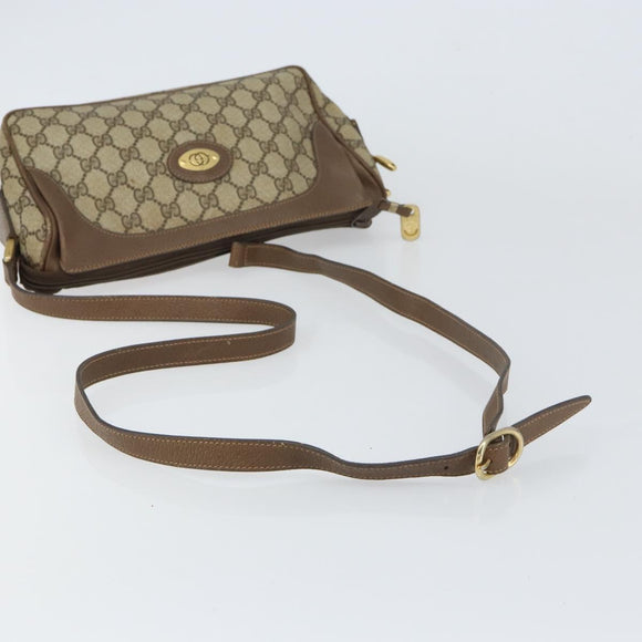 GUCCI GG Supreme Web Sherry Line Bag PVC Beige Gold 001 37 0443 Auth 156829