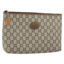 GUCCI GG Plus Supreme Clutch Bag PVC Beige Auth 156830-1