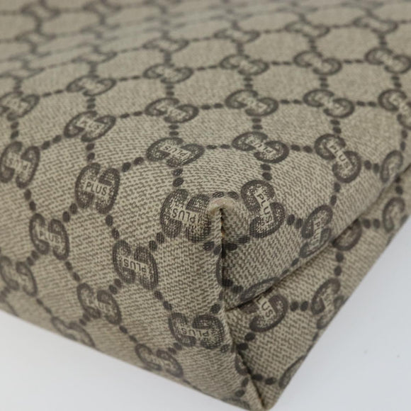 GUCCI GG Plus Supreme Clutch Bag PVC Beige Auth 156830