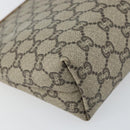 GUCCI GG Plus Supreme Clutch Bag PVC Beige Auth 156830-11