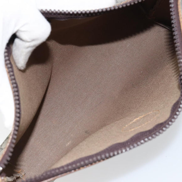 GUCCI GG Plus Supreme Clutch Bag PVC Beige Auth 156830