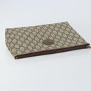 GUCCI GG Plus Supreme Clutch Bag PVC Beige Auth 156830-6