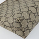 GUCCI GG Plus Supreme Clutch Bag PVC Beige Auth 156830-9