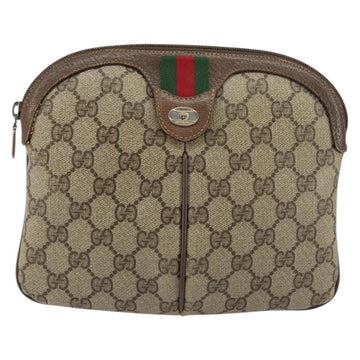 GUCCI GG Supreme Web Sherry Line Bag PVC Beige Gold 904 02 047 Auth 156831 - 0
