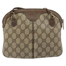 GUCCI GG Supreme Web Sherry Line Bag PVC Beige Gold 904 02 047 Auth 156831-3