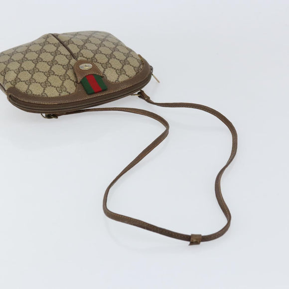 GUCCI GG Supreme Web Sherry Line Bag PVC Beige Gold 904 02 047 Auth 156831