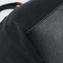 GUCCI GG Canvas Web Sherry Line Hand Bag Black Red Green Auth 156833-11