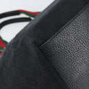 GUCCI GG Canvas Web Sherry Line Hand Bag Black Red Green Auth 156833-13