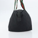 GUCCI GG Canvas Web Sherry Line Hand Bag Black Red Green Auth 156833-4