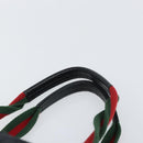GUCCI GG Canvas Web Sherry Line Hand Bag Black Red Green Auth 156833-8