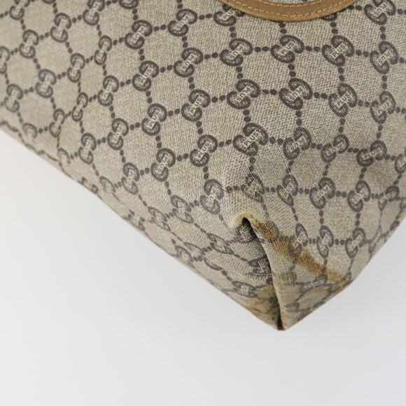 GUCCI GG Plus Supreme Web Sherry Line Tote Bag PVC Beige Red Auth 156834