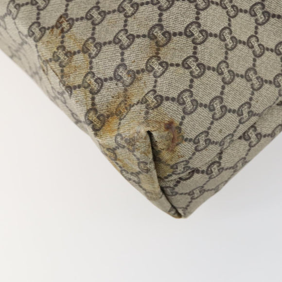 GUCCI GG Plus Supreme Web Sherry Line Tote Bag PVC Beige Red Auth 156834