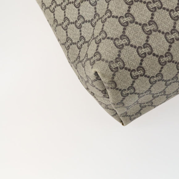 GUCCI GG Plus Supreme Web Sherry Line Tote Bag PVC Beige Red Auth 156834