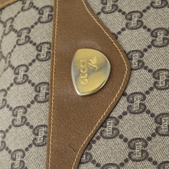 GUCCI GG Plus Supreme Web Sherry Line Tote Bag PVC Beige Red Auth 156834
