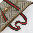 GUCCI GG Plus Supreme Web Sherry Line Tote Bag PVC Beige Red Auth 156834-6