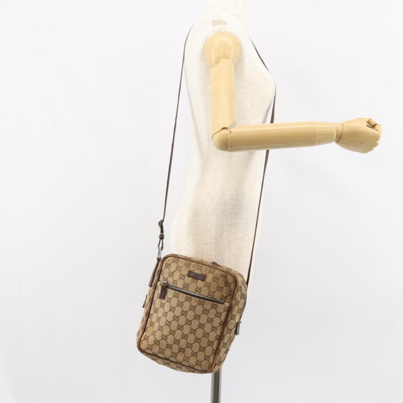 GUCCI GG Canvas Shoulder Bag Beige 03136 Auth 156837