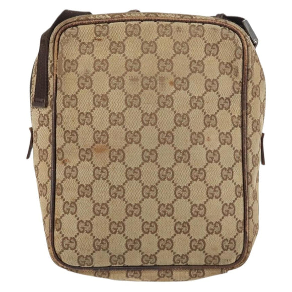 GUCCI GG Canvas Shoulder Bag Beige 03136 Auth 156837