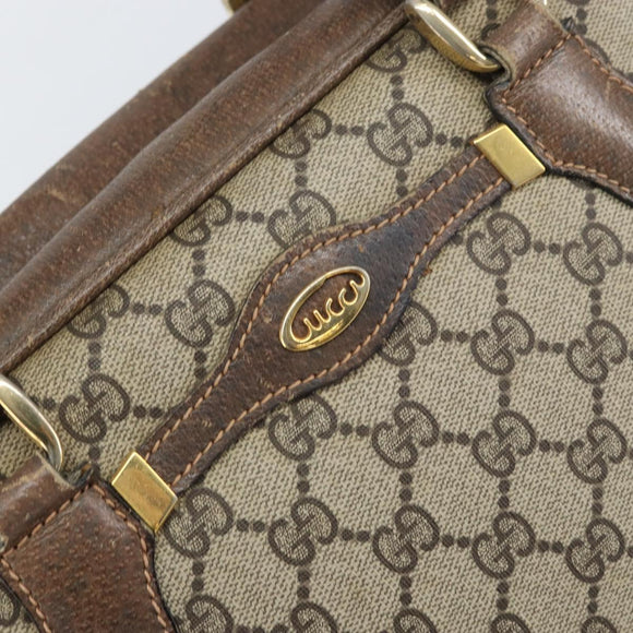 GUCCI GG Supreme Boston Bag PVC Beige Gold Auth 156838
