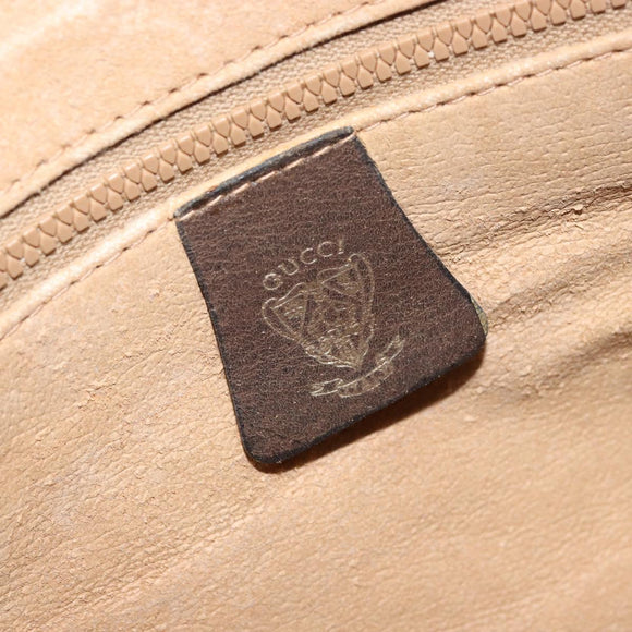 GUCCI GG Supreme Boston Bag PVC Beige Gold Auth 156838