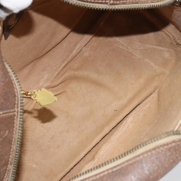 GUCCI GG Supreme Boston Bag PVC Beige Gold Auth 156838