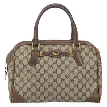 GUCCI GG Supreme Boston Bag PVC Beige Gold Auth 156838 - 0