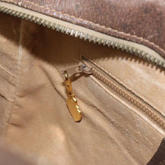 GUCCI GG Supreme Boston Bag PVC Beige Gold Auth 156838