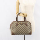 GUCCI GG Supreme Boston Bag PVC Beige Gold Auth 156838-24