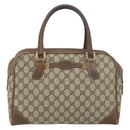 GUCCI GG Supreme Boston Bag PVC Beige Gold Auth 156838-3