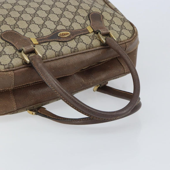 GUCCI GG Supreme Boston Bag PVC Beige Gold Auth 156838