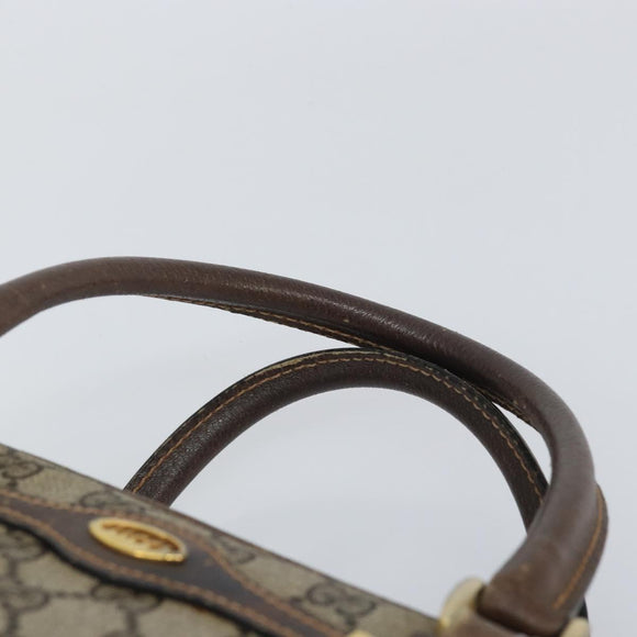 GUCCI GG Supreme Boston Bag PVC Beige Gold Auth 156838