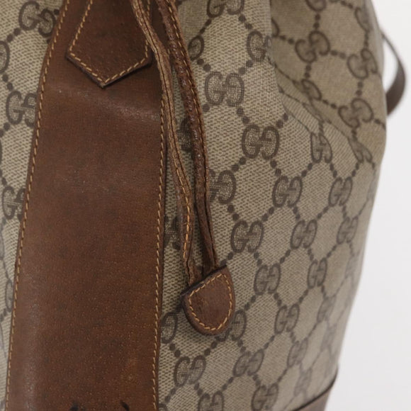 GUCCI GG Supreme Web Sherry Line Bag PVC Beige Gold 001 41 0850 Auth 156839