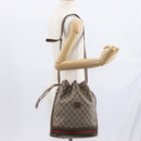 GUCCI GG Supreme Web Sherry Line Bag PVC Beige Gold 001 41 0850 Auth 156839-24