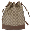 GUCCI GG Supreme Web Sherry Line Bag PVC Beige Gold 001 41 0850 Auth 156839-2