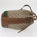 GUCCI GG Supreme Web Sherry Line Bag PVC Beige Gold 001 41 0850 Auth 156839-3